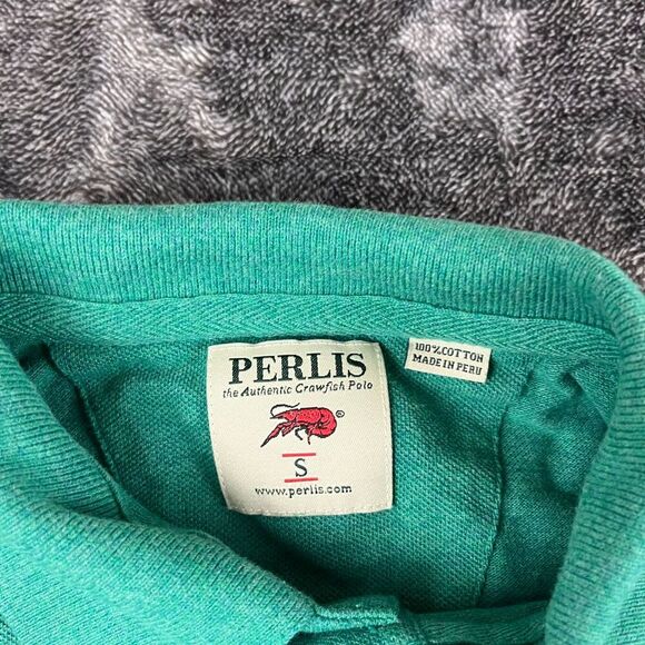 Perlis Crawfish Polo Men's S Bundle Of Two Short Sleeve Mardi Gras Blue Green - Picture 6 of 13